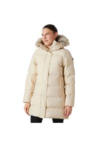 Helly Hansen - Kurtka puchowa damska Blossom Puffy Parka. Kolor: beżowy. Materiał: puch. Sezon: zima #1