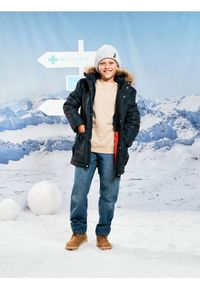 Sinsay - Kurtka ocieplana z kapturem - granatowy. Typ kołnierza: kaptur. Kolor: niebieski #1