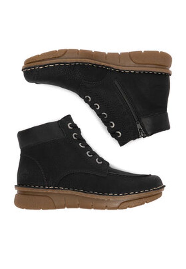 Rieker Trzewiki 73303-00 Czarny. Kolor: czarny. Materiał: materiał, syntetyk