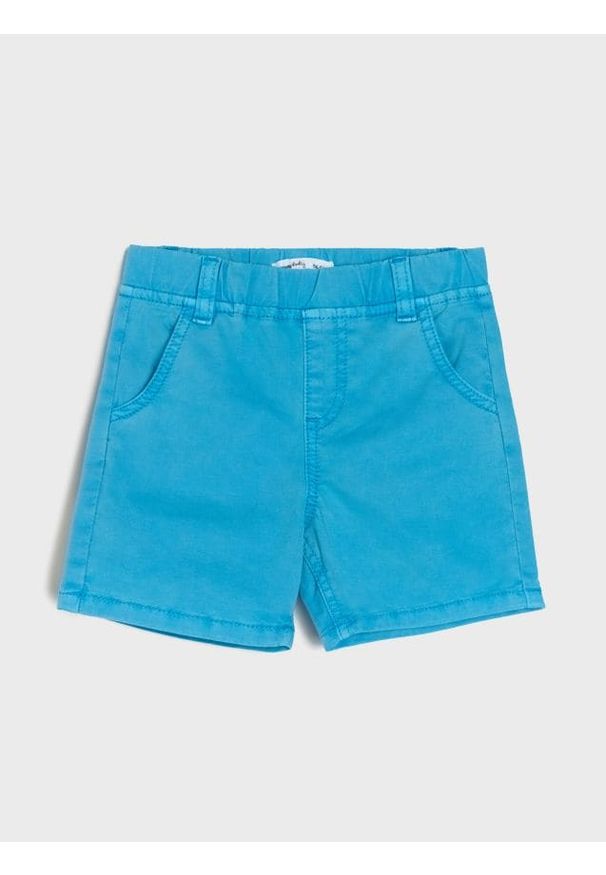 Sinsay - Jeansowe szorty z gumką w pasie - niebieski. Kolor: niebieski. Materiał: jeans