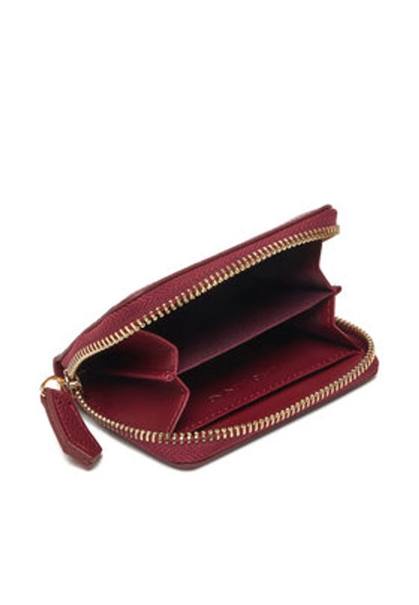 VALENTINO - Valentino Mały Portfel Damski Divina VPS1R4139G Bordowy. Kolor: czerwony. Materiał: skóra