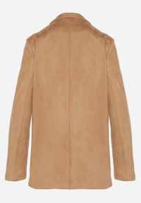 Born2be - Beżowa Marynarka Oversize z Imitacji Zamszu o Pudełkowym Kroju Alonella. Okazja: do pracy, na spotkanie biznesowe, na co dzień, na randkę. Kolor: beżowy. Materiał: zamsz. Wzór: grochy. Styl: casual, retro, klasyczny, biznesowy #6