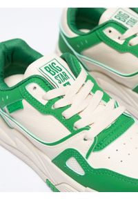 Big-Star - Sneakersy damskie sportowe beżowe z zielonymi wstawkami NN274671 801. Kolor: beżowy. Materiał: jeans, syntetyk, skóra. Szerokość cholewki: normalna. Sezon: lato #3