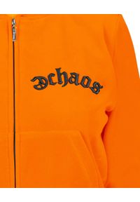 CHAOS BY MARTA BOLIGLOVA - Pomarańczowa bluza welurowa z logo GOTHIC. Kolor: pomarańczowy. Materiał: welur. Wzór: aplikacja #4