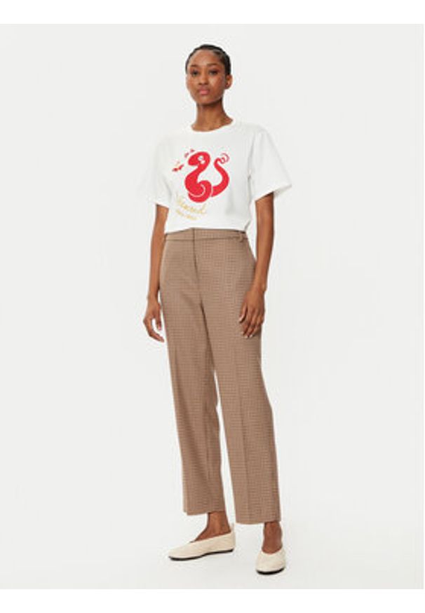 Weekend Max Mara T-Shirt Cabina 2515971041 Biały Regular Fit. Kolor: biały. Materiał: bawełna
