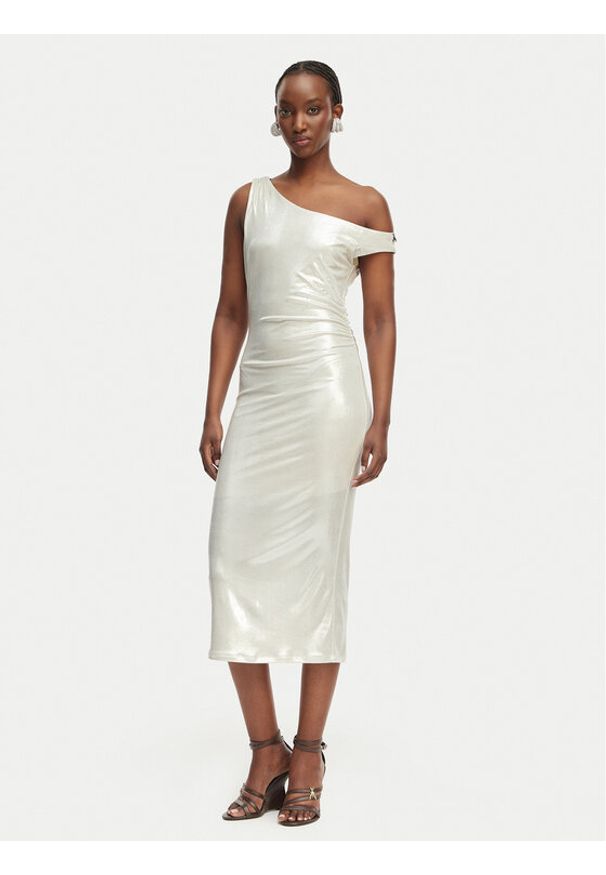 Patrizia Pepe Sukienka koktajlowa 2A3040/J242-S125 Kremowy Regular Fit. Kolor: kremowy. Materiał: syntetyk. Styl: wizytowy