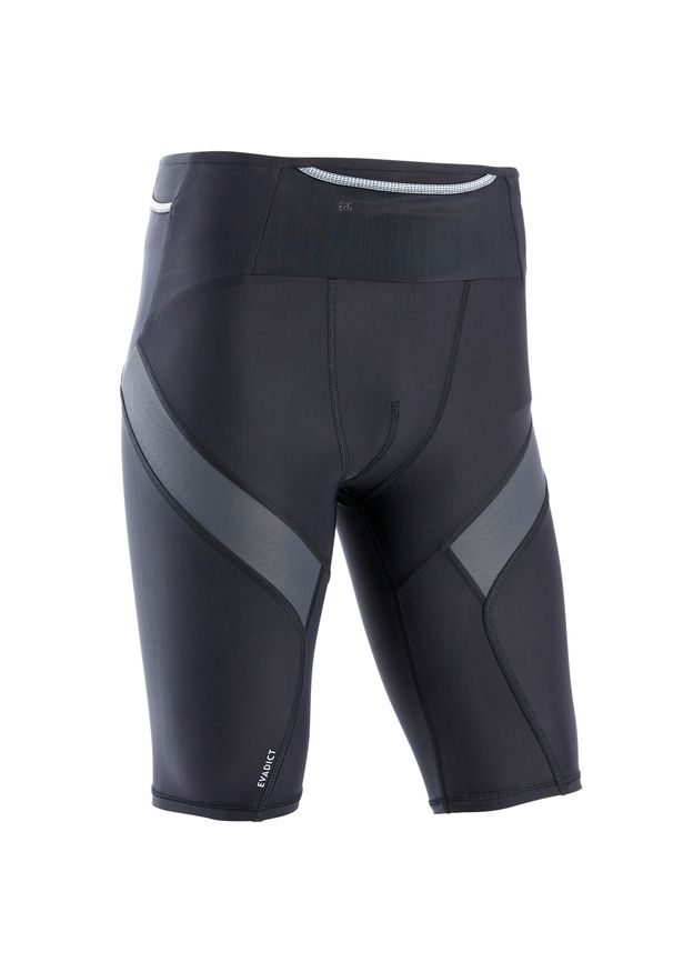 EVADICT - Legginsy do biegania w terenie krótkie męskie Evadict Compres. Kolor: szary. Materiał: poliamid, materiał, elastan. Sport: bieganie