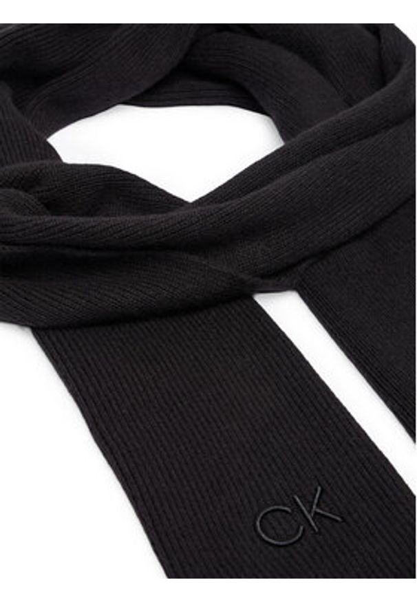 Calvin Klein Szalik Embroidery Fine K60K612601 Czarny. Kolor: czarny. Materiał: bawełna