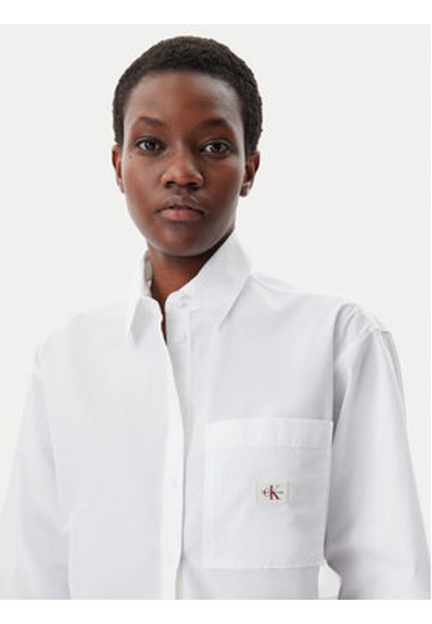 Calvin Klein Jeans Koszula J20J225078 Biały Relaxed Fit. Kolor: biały. Materiał: bawełna