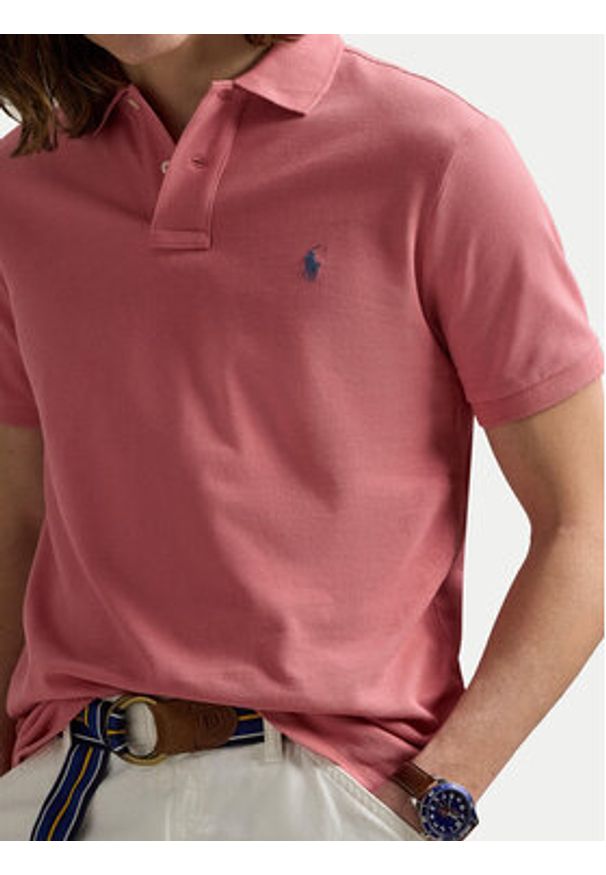 Polo Ralph Lauren Polo 710536856466 Różowy Slim Fit. Typ kołnierza: polo. Kolor: różowy. Materiał: bawełna