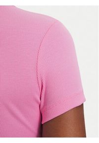 Tommy Jeans T-Shirt Badge DW0DW17881 Różowy jasny Slim Fit. Kolor: różowy. Materiał: bawełna #3