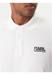 Karl Lagerfeld - KARL LAGERFELD Polo 745780 561235 Biały Regular Fit. Typ kołnierza: polo. Kolor: biały. Materiał: bawełna #3