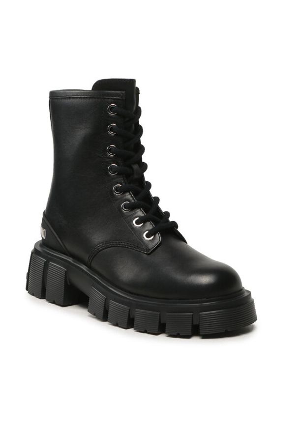 Love Moschino - LOVE MOSCHINO Trapery JA24025G1HIA0000 Czarny. Kolor: czarny. Materiał: skóra