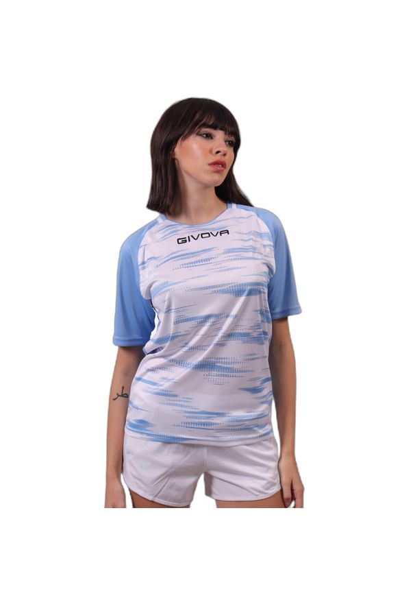 Koszulka dla dzieci Givova Pixel. Kolor: biały. Materiał: materiał. Wzór: gładki. Sport: piłka nożna, fitness