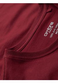 Ombre Clothing - Klasyczny T-shirt męski bawełniany BASIC - bordowy V16 OM-TSBS-0236 - XXL. Okazja: na co dzień. Kolor: czerwony. Materiał: bawełna. Styl: klasyczny #6