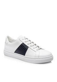 Baldinini - BALDININI - Białe sneakersy z plecionką. Zapięcie: sznurówki. Kolor: biały. Wzór: gładki #3