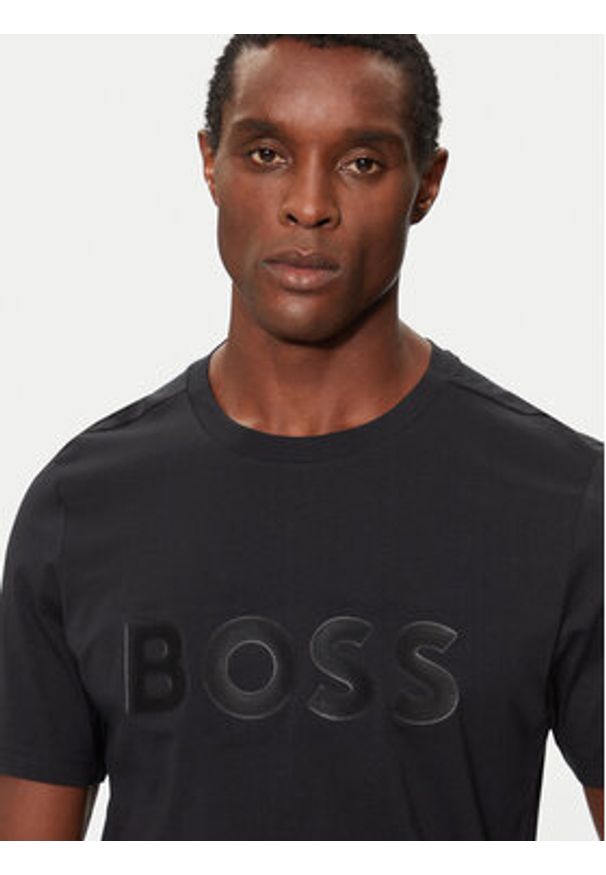 BOSS - Boss T-Shirt Tee 1 50512866 Czarny Regular Fit. Kolor: czarny. Materiał: bawełna