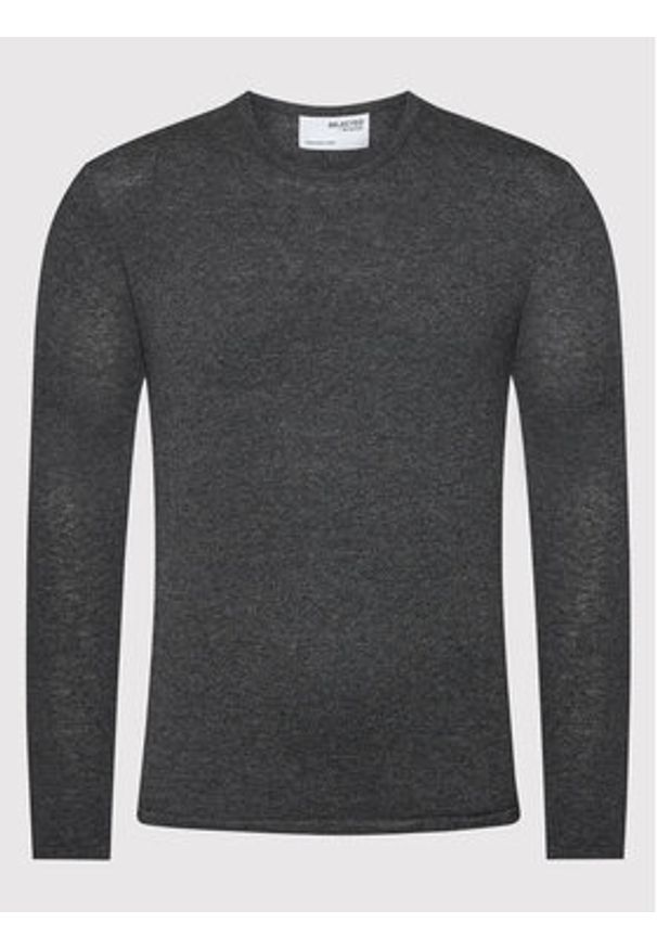 Selected Homme Sweter Rome 16079774 Szary Regular Fit. Kolor: szary. Materiał: bawełna