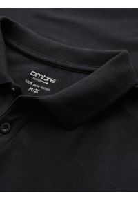 Ombre Clothing - Longsleeve męski z kołnierzykiem polo BASIC – czarny V2 - Rozmiar: XXL. Okazja: do pracy, na co dzień. Typ kołnierza: polo. Kolor: czarny. Materiał: bawełna, dzianina. Długość rękawa: długi rękaw. Wzór: ze splotem. Styl: casual, elegancki #4