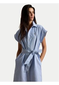 Polo Ralph Lauren Sukienka koszulowa 211A12907001 Niebieski jasny Regular Fit. Typ kołnierza: polo. Kolor: niebieski. Materiał: bawełna. Typ sukienki: koszulowe #4
