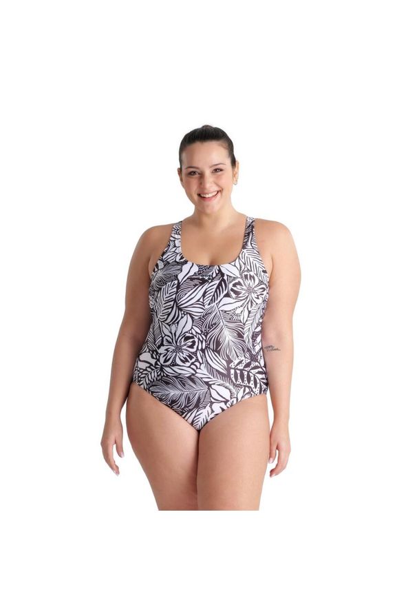 Strój kąpielowy damski plus size Arena Allover. Kolekcja: plus size. Kolor: biały