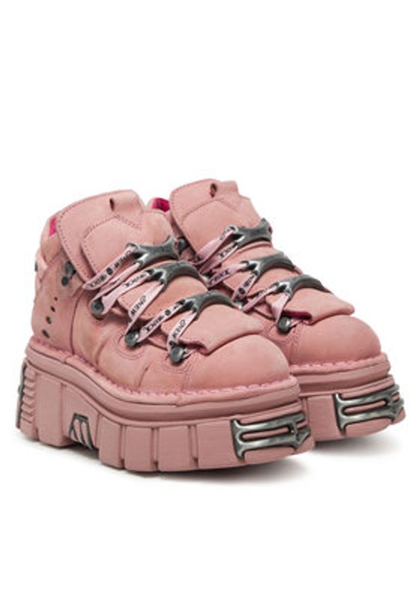 NEW ROCK Sneakersy M-106-C158 Różowy. Kolor: różowy. Materiał: zamsz, skóra