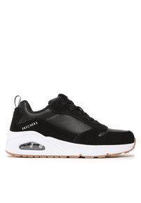 skechers - Skechers Sneakersy Uno Stacre 403677L/BKW Czarny. Kolor: czarny. Materiał: skóra