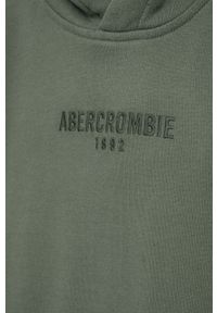 Abercrombie & Fitch bluza dziecięca kolor zielony z kapturem z aplikacją. Okazja: na co dzień. Typ kołnierza: kaptur. Kolor: zielony. Wzór: aplikacja. Styl: casual #2