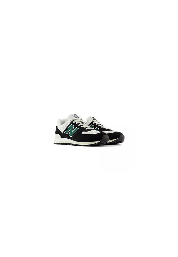 Buty do chodzenia męskie New Balance 574. Kolor: czarny, zielony, wielokolorowy. Materiał: zamsz. Szerokość cholewki: normalna. Model: New Balance 574. Sport: turystyka piesza