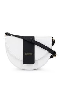 Wittchen - Damska listonoszka z ekoskóry croco biała. Kolor: biały. Wzór: aplikacja, haft, gładki. Dodatki: z haftem. Materiał: skórzane. Rozmiar: małe. Styl: klasyczny, elegancki #1