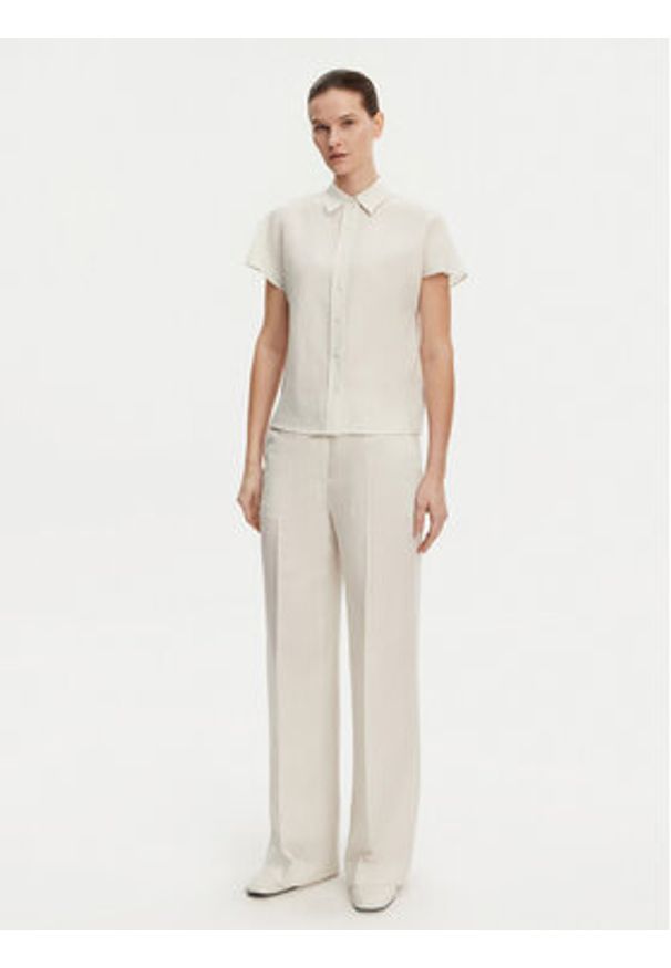 Calvin Klein Koszula K20K208322 Beżowy Regular Fit. Kolor: beżowy. Materiał: lyocell