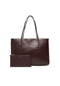 Calvin Klein Torebka Emblem Aop Tote W/ Pouch LV04F3266G Bordowy. Kolor: czerwony. Materiał: skórzane