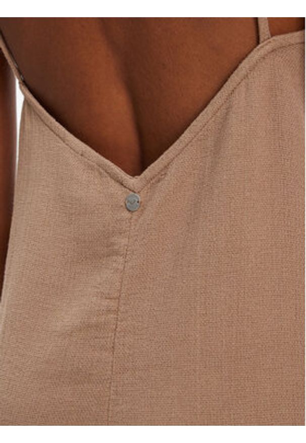 Roxy Kombinezon Sunrise And Sunset ERJX603456 Brązowy Regular Fit. Kolor: brązowy. Materiał: bawełna, wiskoza