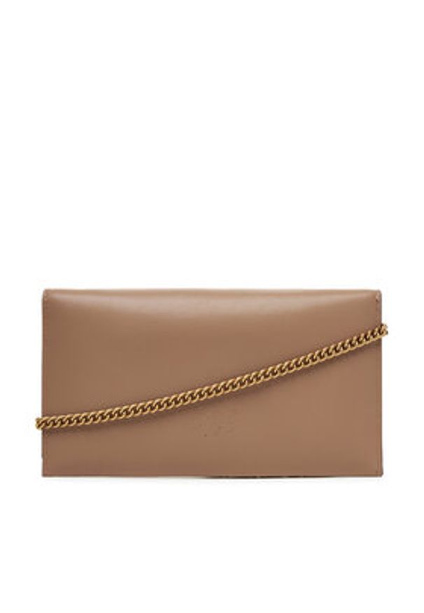 Pinko - PINKO Torebka Flat Purse Mini AI 25-26 PCPL 105347 A0F1 Brązowy. Kolor: brązowy. Materiał: skórzane