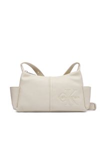 Calvin Klein Torebka Pockets Monologo Crossbody LV04F3687G Kremowy. Kolor: kremowy. Materiał: skórzane #1