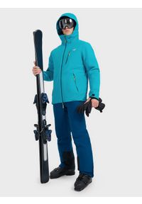 4f - 4F Kurtka narciarska membrana 10000 męska - niebieska M. Kolor: niebieski. Materiał: materiał. Wzór: gładki. Sezon: zima #2