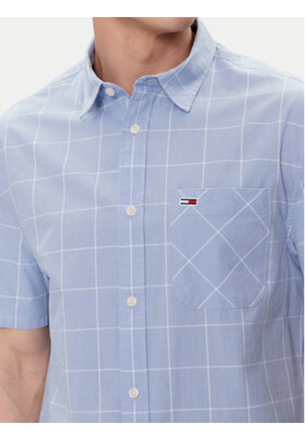 Tommy Jeans Koszula DM0DM18967 Niebieski Regular Fit. Kolor: niebieski. Materiał: bawełna