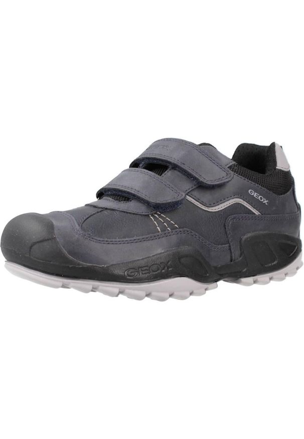 Geox - Buty GEOX J NEW SAVAGE BOY A Czarny. Kolor: czarny. Materiał: syntetyk, tkanina. Sport: turystyka piesza
