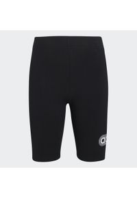 Adidas - Legginsy dziecięce ADIDAS krótkie. Okazja: na uczelnię. Materiał: jersey, bawełna, włókno. Długość: krótkie. Wzór: paski. Styl: sportowy #1