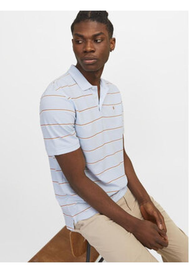 Jack & Jones Polo Bluwin 12170931 Błękitny Regular Fit. Typ kołnierza: polo. Kolor: niebieski. Materiał: syntetyk, bawełna
