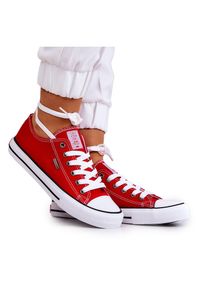 Damskie Klasyczne Trampki Cross Jeans JJ2R4010C Czerwone. Kolor: czerwony. Materiał: materiał, guma. Styl: klasyczny