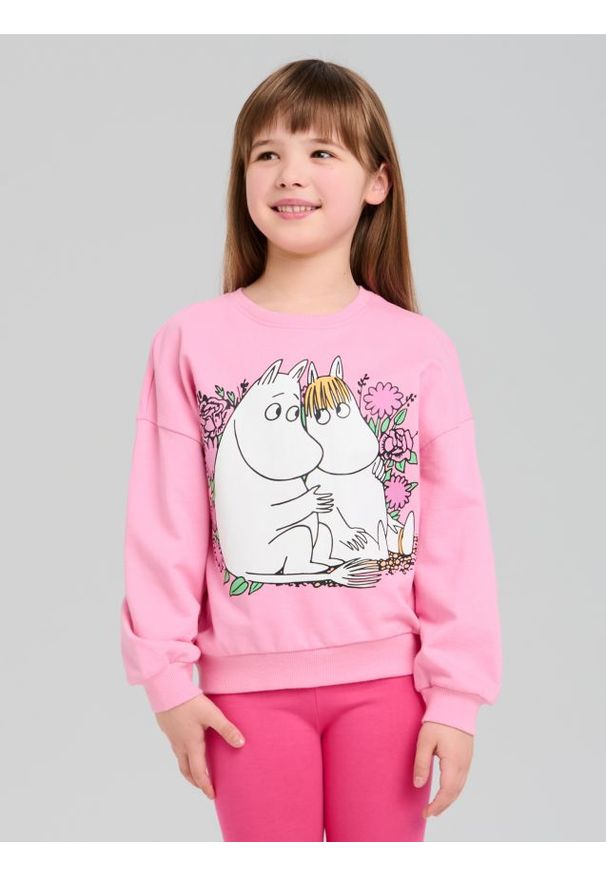 Sinsay - Bluza The Moomins - różowy. Kolor: różowy