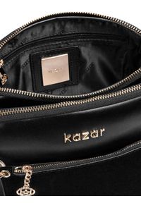 Kazar - Czarna torebka damska. Kolor: czarny. Materiał: zamszowe, skórzane #4