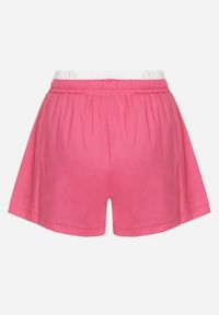 Born2be - Różowe Bawełniane Szorty z Gumką w Pasie Timaolle. Okazja: na co dzień. Kolor: różowy. Materiał: bawełna. Styl: klasyczny, elegancki, casual #4
