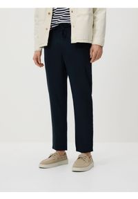 Reserved - Spodnie z lyocellu - granatowy. Kolor: niebieski