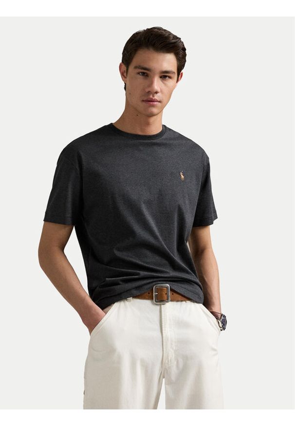 Polo Ralph Lauren T-Shirt Tsh 710740727032 Szary Slim Fit. Typ kołnierza: polo. Kolor: szary. Materiał: bawełna