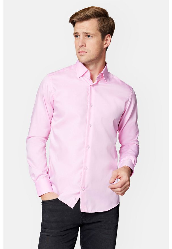 Lancerto - Koszula Różowa Bawełniana Shana. Kolor: różowy. Materiał: bawełna