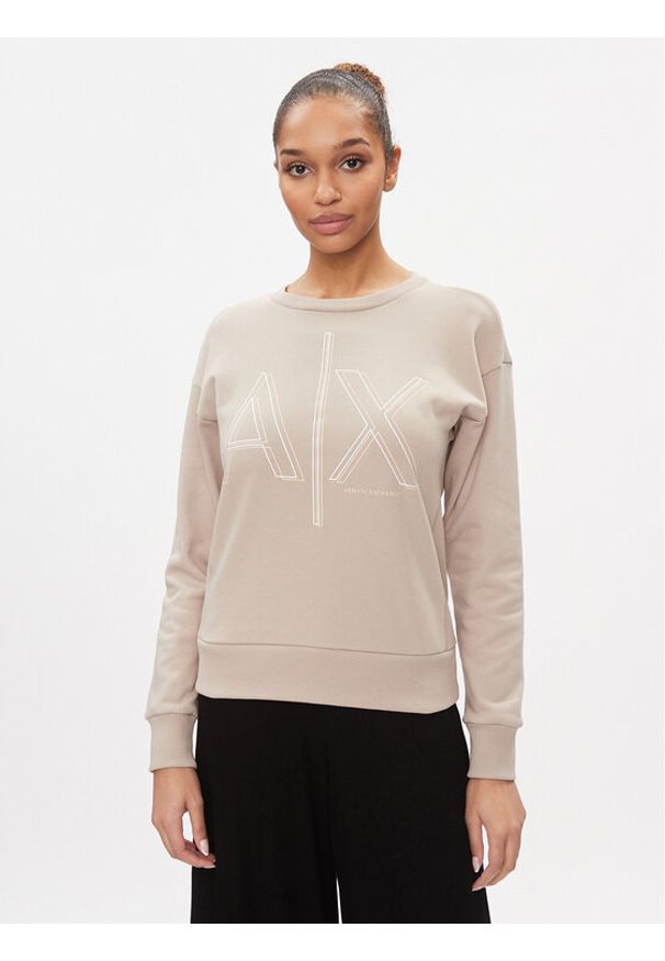 Armani Exchange Bluza 3DYM11 YJEBZ 1786 Beżowy Regular Fit. Kolor: beżowy. Materiał: bawełna