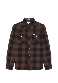 Wrangler - WRANGLER LS WESTERN SHIRT MĘSKA KOSZULA Z DŁUGIM RĘKAWEM W KRATĘ KRATA POTTING SOIL W5566VH44. Długość rękawa: długi rękaw. Długość: długie #3