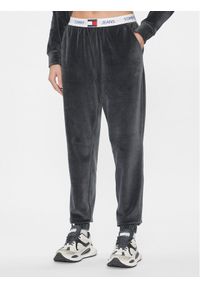 Tommy Jeans Spodnie piżamowe UW0UW04728 Szary Regular Fit. Kolor: szary. Materiał: bawełna, welur